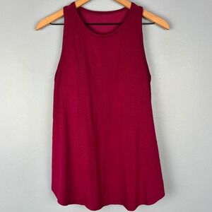 Shebird Womens 4 Burgundy Red Built-in Bra Tank Top Shirt Modal Blend Activewear